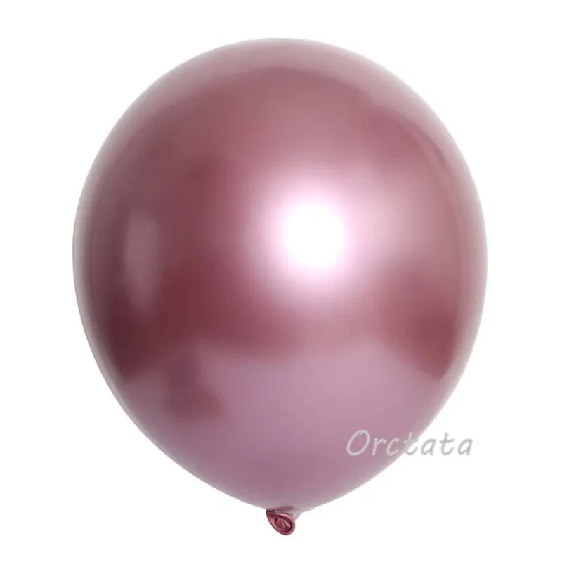 Chrome Pink 10 шт. 12 дюймов блестящие металлические перламутровые латексные шары толстые Хромированные Металлические цвета надувные воздушные шары Globos декор для дня рождения - Цвет: Chrome Pink