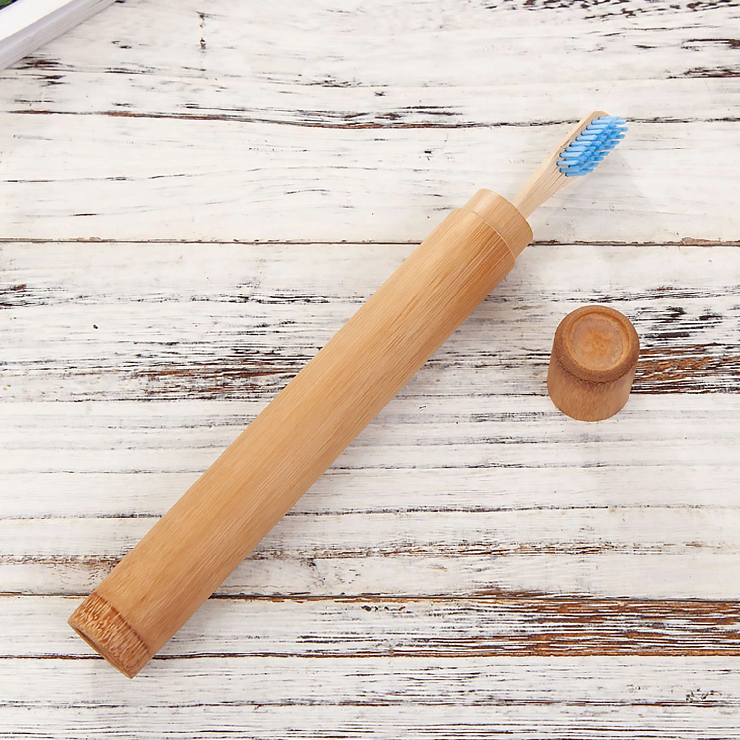 

Behogar Toothbrush Case Portable Travel Natural Bamboo Eco friendly ToothBrushes Storage Carrying Box Bathroom 8.27 Inch