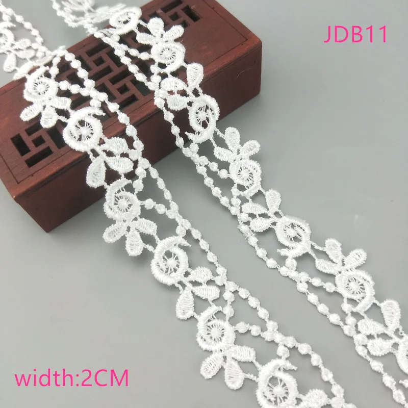 JDB11 2 ярдов ширина 0,6-3 см Высококачественная прошитая белая кружевная отделка тесьма кружево своими руками аксессуары для одежды юбка вырез вышивка кружева JDB - Цвет: JDB11