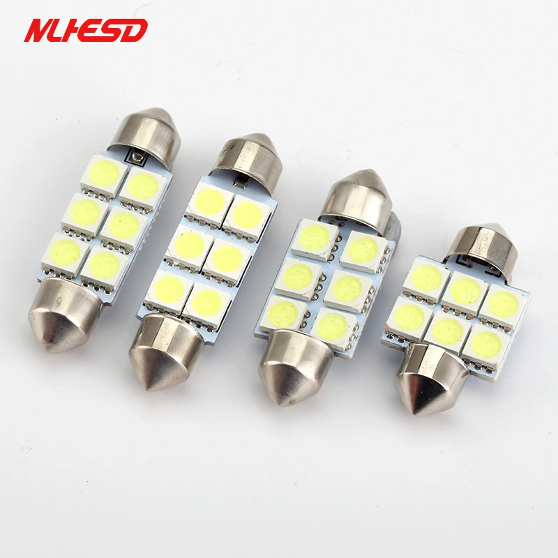 10 шт 6 SMD led 6smd Автомобильный светодиодный фестон светильник c5w 3528 1210 31 мм 36 мм/39 мм/41