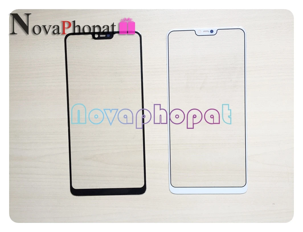 Novaphopat черно белая передняя внешняя стеклянная панель для OPPO F7 стеклянный экран