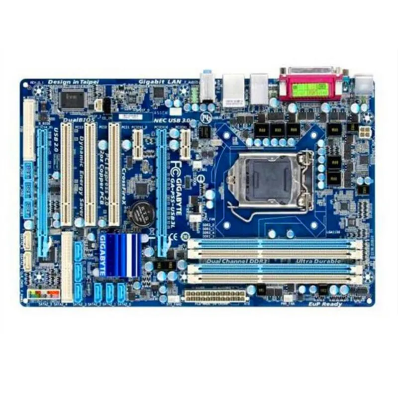 Материнская плата для Gigabyte оригинальная б/у настольного ПК с поддержкой P55 LGA 1156 i3