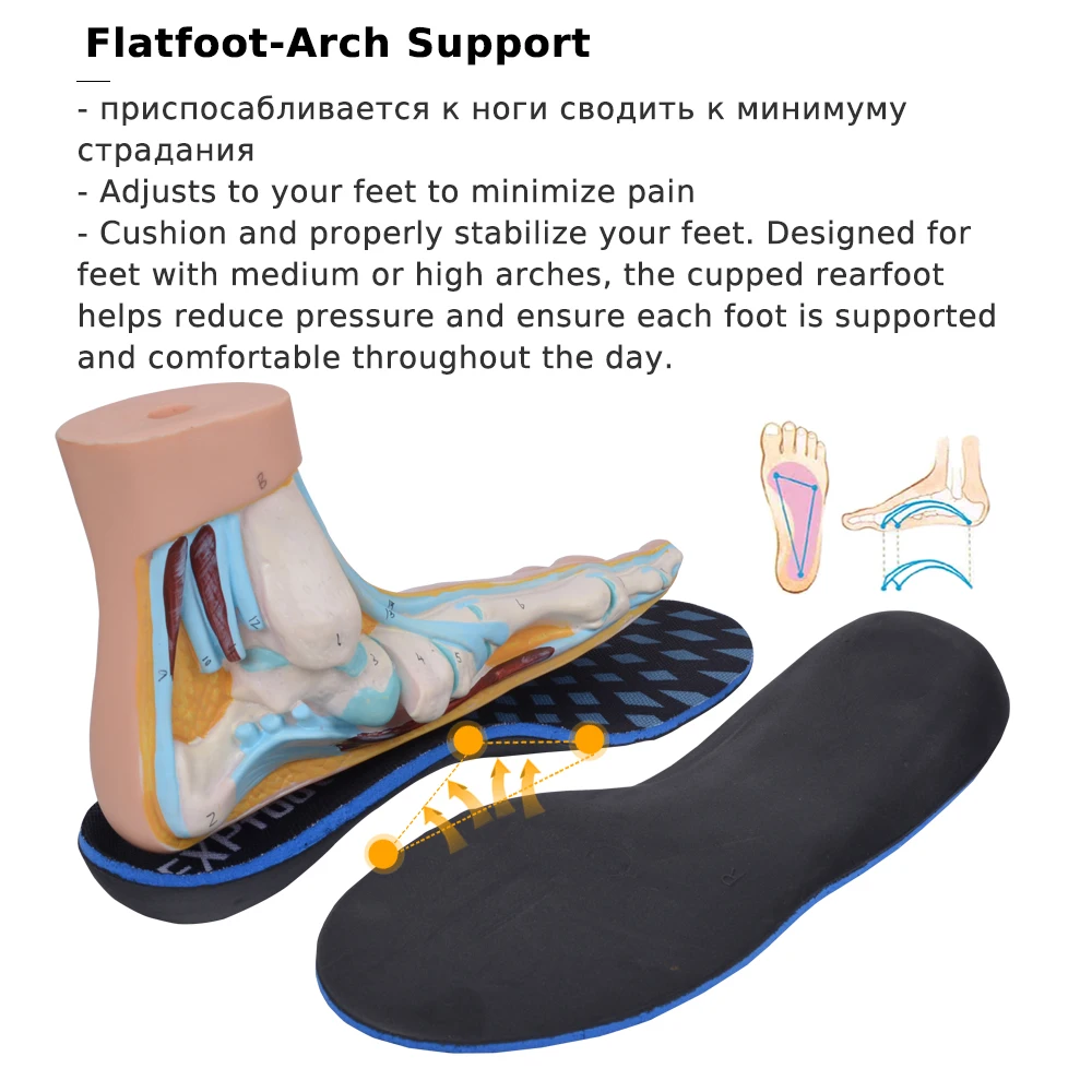 EXPfoot 3D Премиум Высокое качество ортопедические стельки O/X-leg полый стопы супинатор ортопедические подошвенный фасциит Беговая стелька