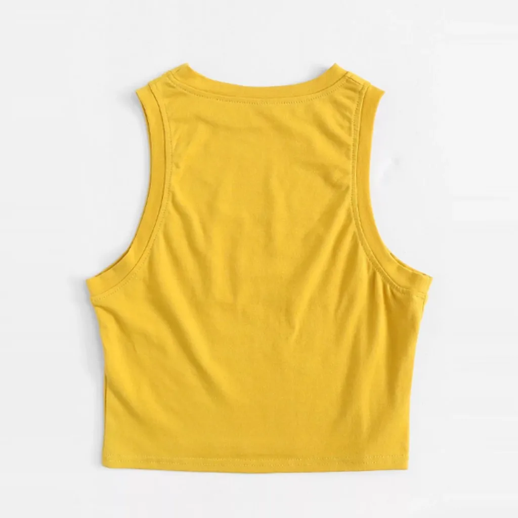 Feitong Summer Vest T shirts For Female Crop Top Fashion Womens Ladies Blouse Sleeveless Casual Tank Tops T-Shirts | Женская одежда