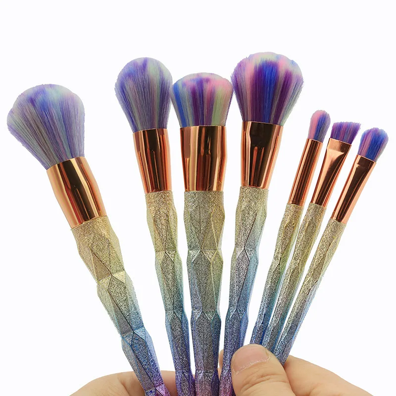 7 шт Алмазная форма набор кистей для макияжа Ослепительный Блеск основа порошок