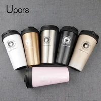 upors 500ml coffee mug creative 304 stainless steel travel mug double wall vacuum insulated tumbler wide mouth tea cup with lid