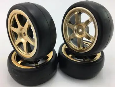 HPI GOLD 4PCS 1/10 на дороге Дрифт автомобильных шин набор для Tamiya TT01D/E TT02 4 шт - Цвет: HPI GOLD 4PCS