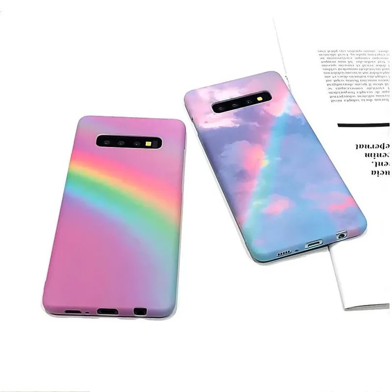 Чехол для телефона Ourpho Rainbow s samsung Galaxy S10 Plus S8 S9 Note 8 9 чехол матовый твердый