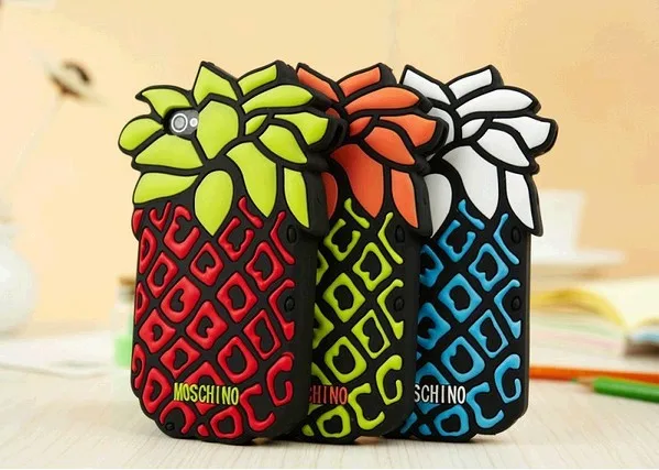 SGP Free Shipping New Arrival 3D Silicon Pineapple Design Case For iPhone 5 5PCS/LOT |