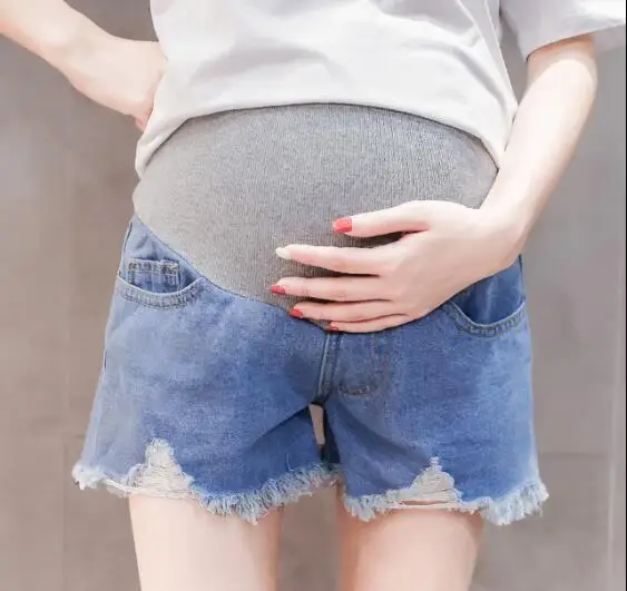 2019 новые штаны для беременных летние короткие джинсы женщин модные черные/синие