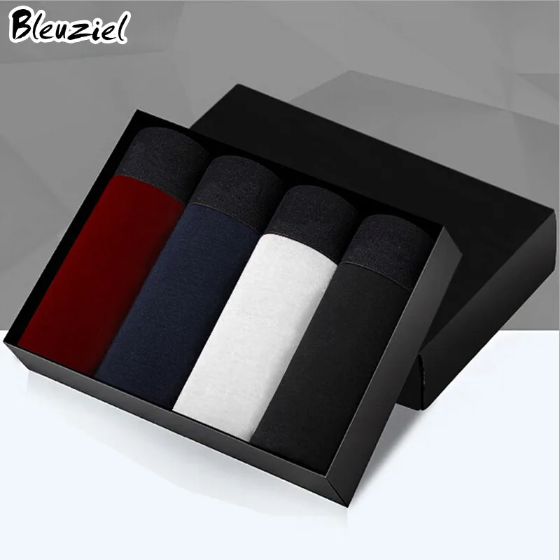 4 шт./кор. мужчины Боксер Шорты Cueca Гей Calzoncillos Хлопок Боксеры Нижнее Белье Мужская