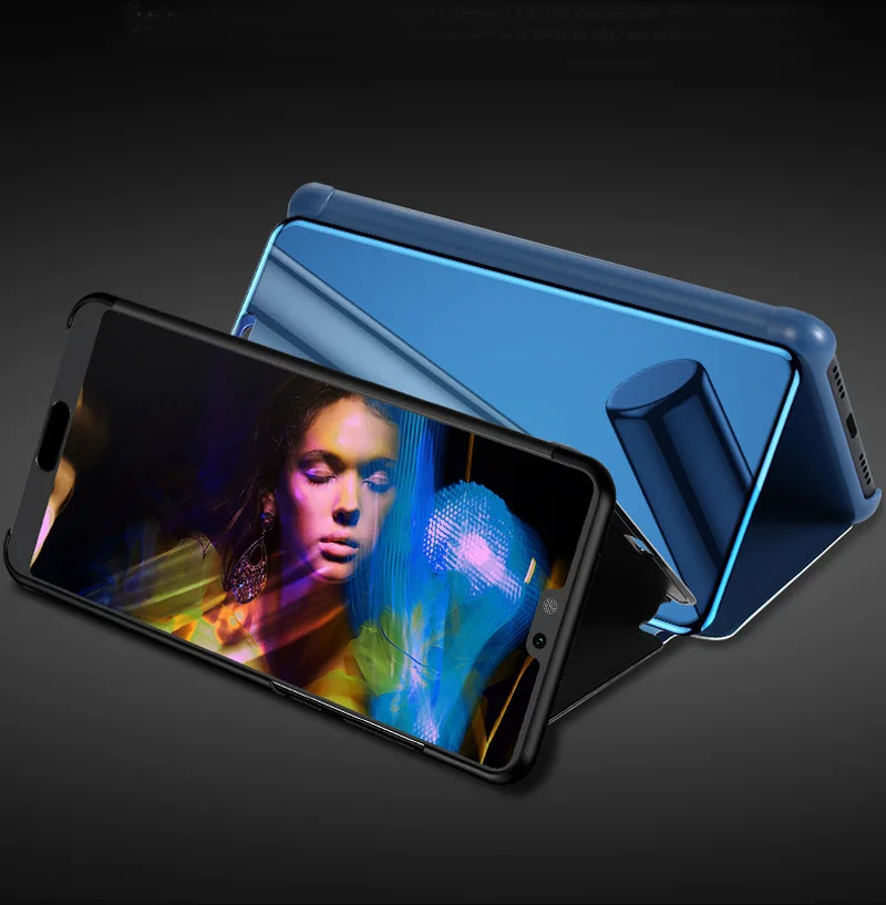 Роскошный чехол Smart View для huawei Y9 Honor 8X Max Y7 Y7 Pro Honor View 20 задняя крышка зеркальная P30 Lite P30 Pro