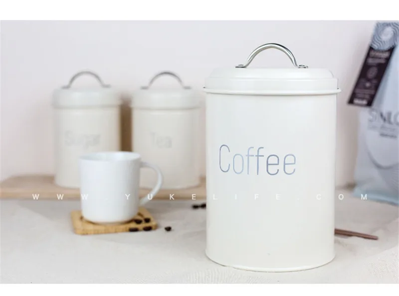 3Pcs/Set Storage jars kitchen seasoning jars tea cans candy jars Tea Coffee Sugar Square Box Case Home Decor Storage Tanks