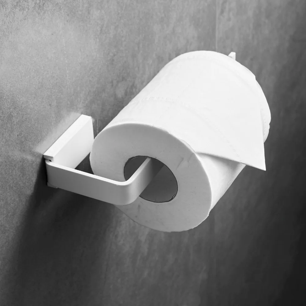 

Toilet Paper Holder Bathroom Paper Tissue Holder White Painting SUS304 Stainless Steel Bathroom Accesseries Roll Paper Holders