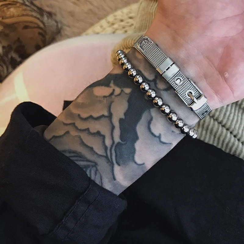 Женский и мужской браслет из нержавеющей стали 8 мм 10 мм|Браслеты-манжеты| |