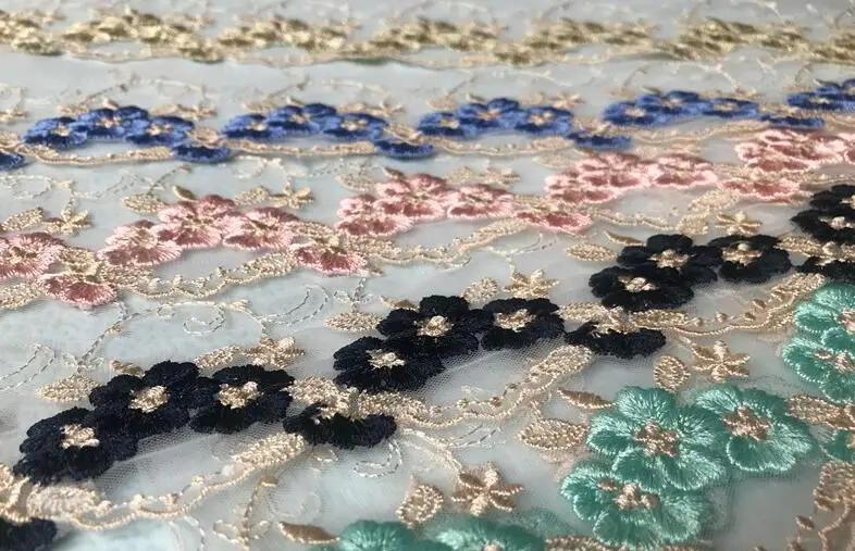 21 Yards Wholesale Flower Handmade DIY Lace Fabric Garment Accessories Pink Blue Gold Embroidery Curtains Trim | Дом и сад