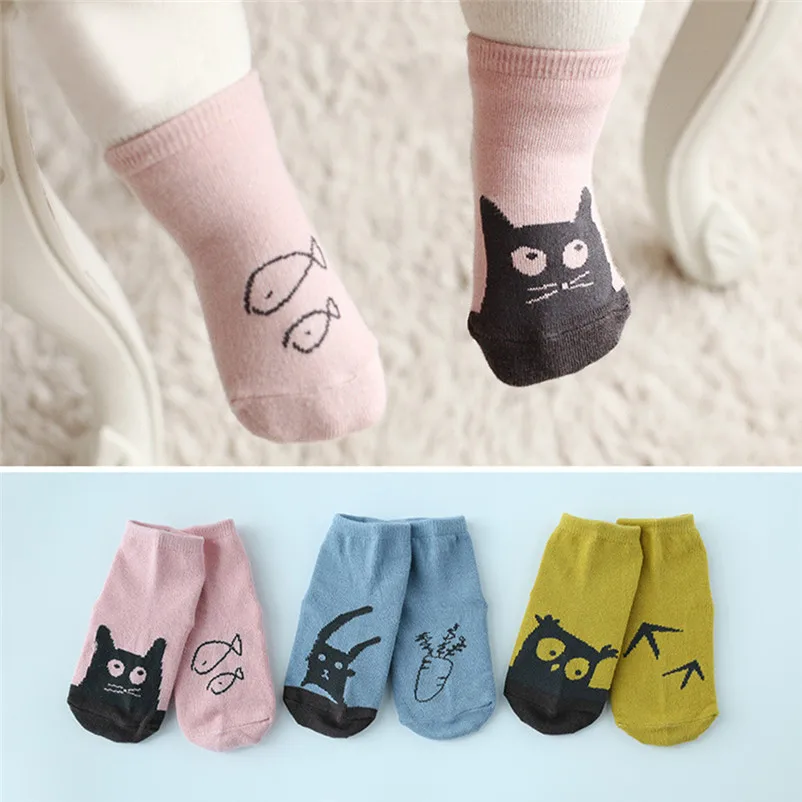 Новые модные детские носки для новорожденных милые Асимметричные нескользящие