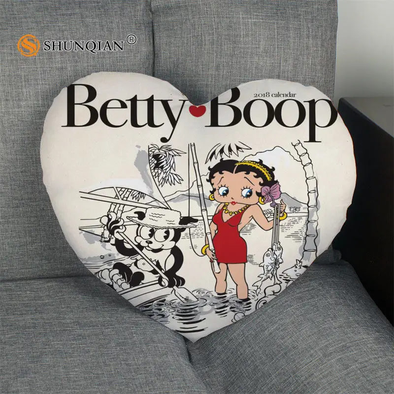 6 Betty Boop горячая Распродажа наволочка в форме сердца на заказ Наволочка на молнии для свадьбы для дома или офиса, декоративные, размер 41x36 см, 47x42 см - Цвет: 6