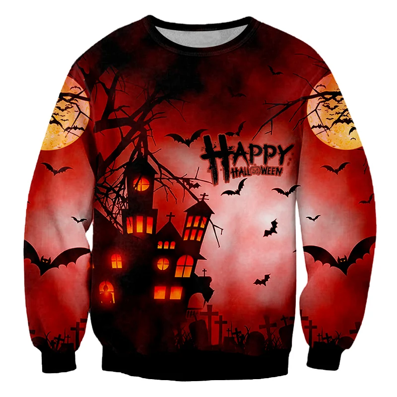 CJLM Новый Красный Мужской пуловер с 3D принтом дом летучая мышь Готический мужской