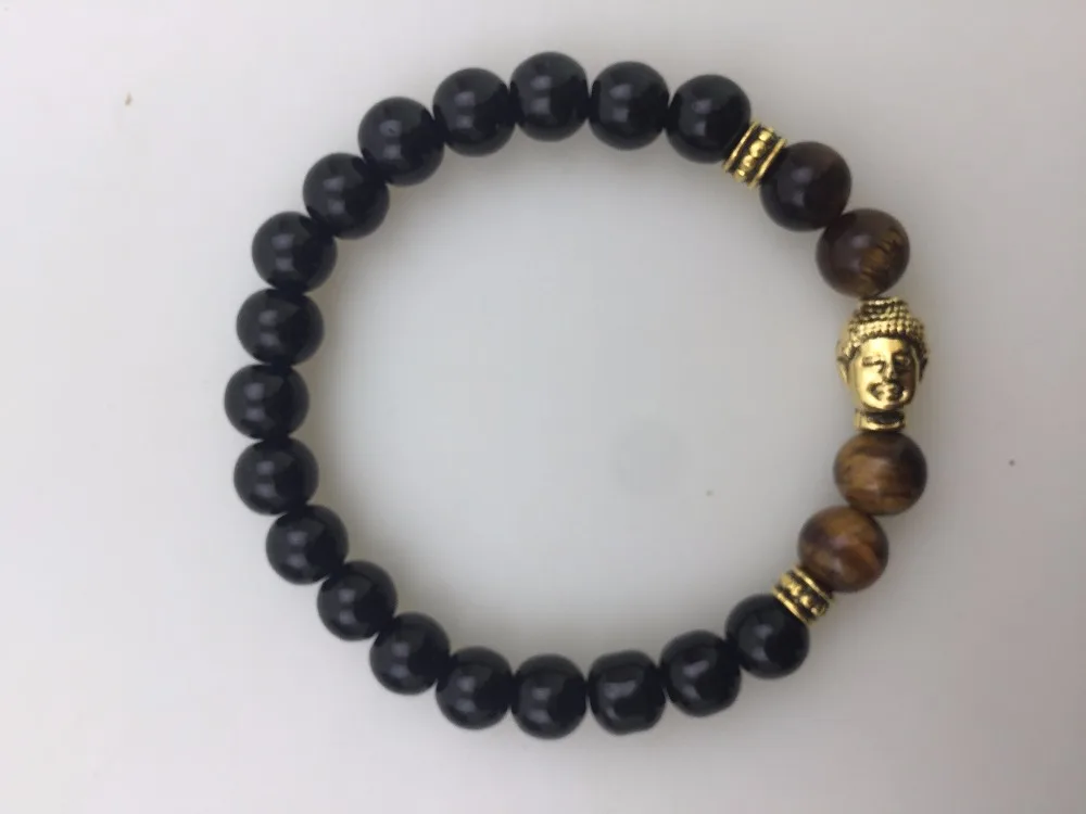Браслеты Будды из натурального камня модные браслеты желтый тигровый глаз