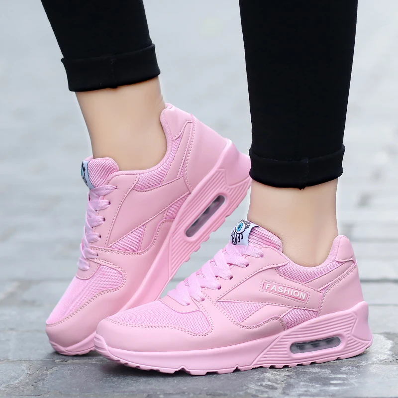 Pink Новинка года; женская обувь; весенние женские туфли на плоской платформе; дышащие кроссовки из сетчатого материала; женская повседневная обувь; Zapatos De Mujer - Цвет: Pink