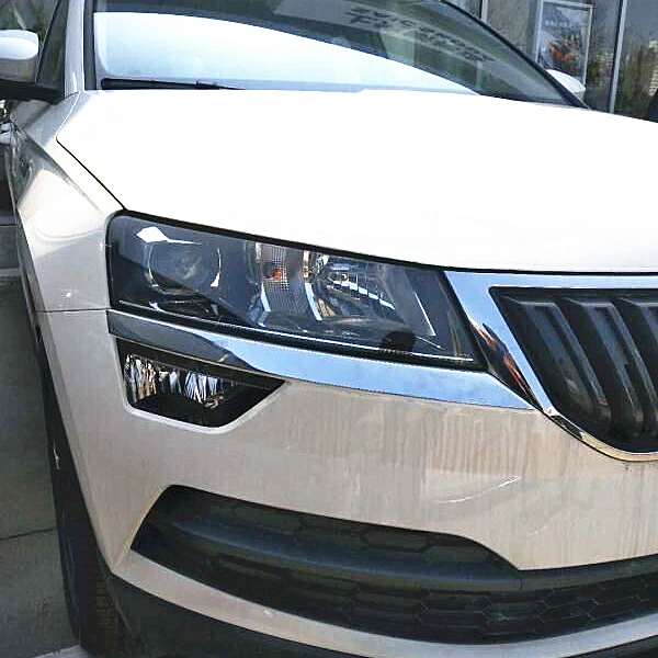 JY 2 шт. ABS лампа для фар декоративная накладка аксессуары SKODA KAROQ 2018|Навесы и