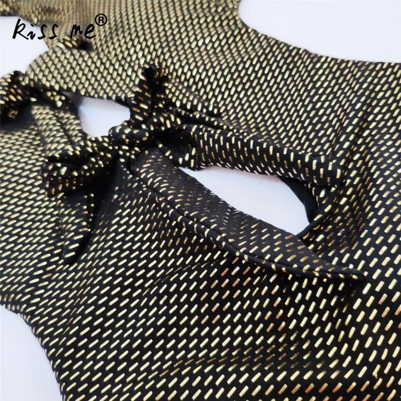 Летний купальный костюм со шнурком монокини Цельный купальник женский в горошек