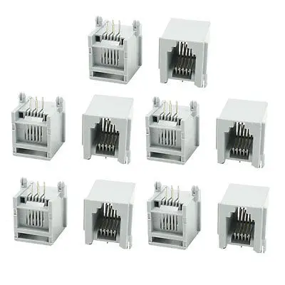 

Печатная плата RJ11 6P4C, 10 шт., Джек коннекторы серых портов, Длина 0,6 дюйма для Ethernet