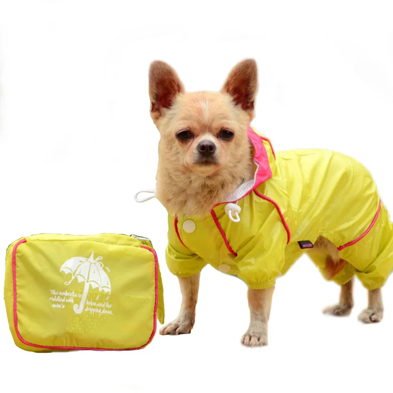 Raincoats For Dogs 3 Color Cute Raincoat Puppy Rain Coat Clothes Pet Dog Jacket Bistratal Waterproof Clothing |