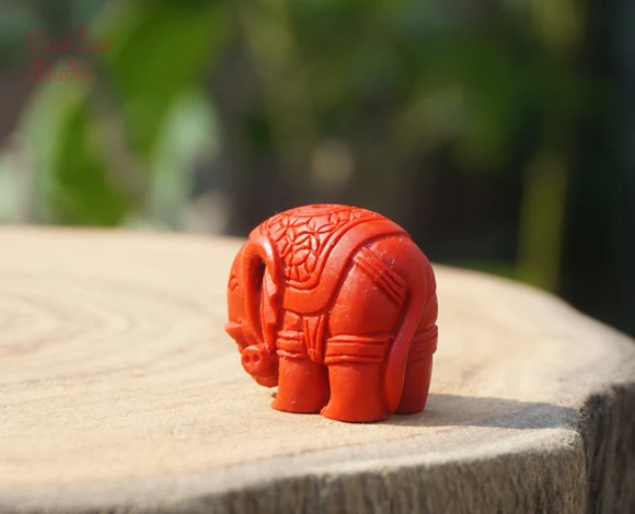Бусины Cinnabar резные элепанты красные фигурки животных подвеска из бисера Mala Japa