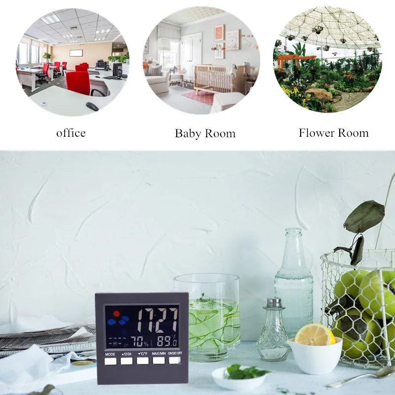 Умные часы с ЖК-дисплеем термометром гигрометром и будильником | Инструменты