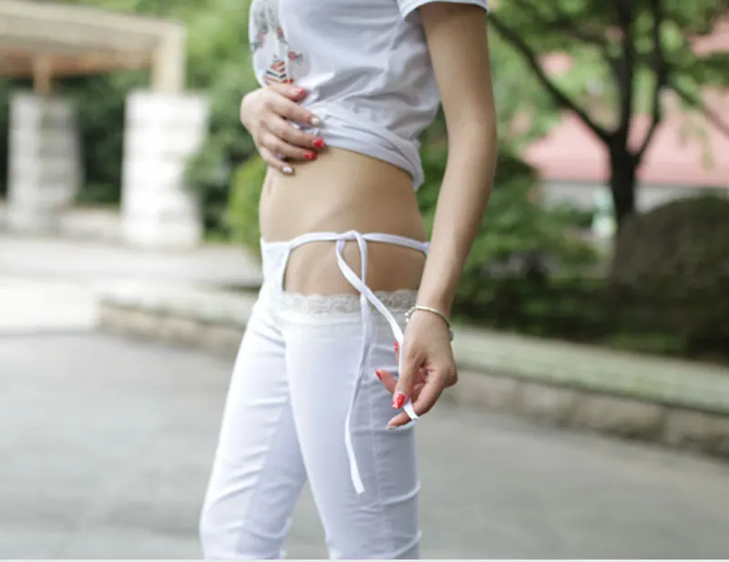 Новые сексуальные кружевные стринги с низкой талией имитация двух частей Капри