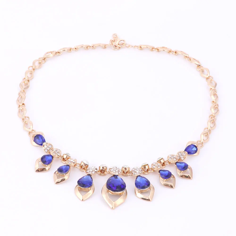 Женское свадебное платье вечерние комплекты ювелирных изделий золотистого