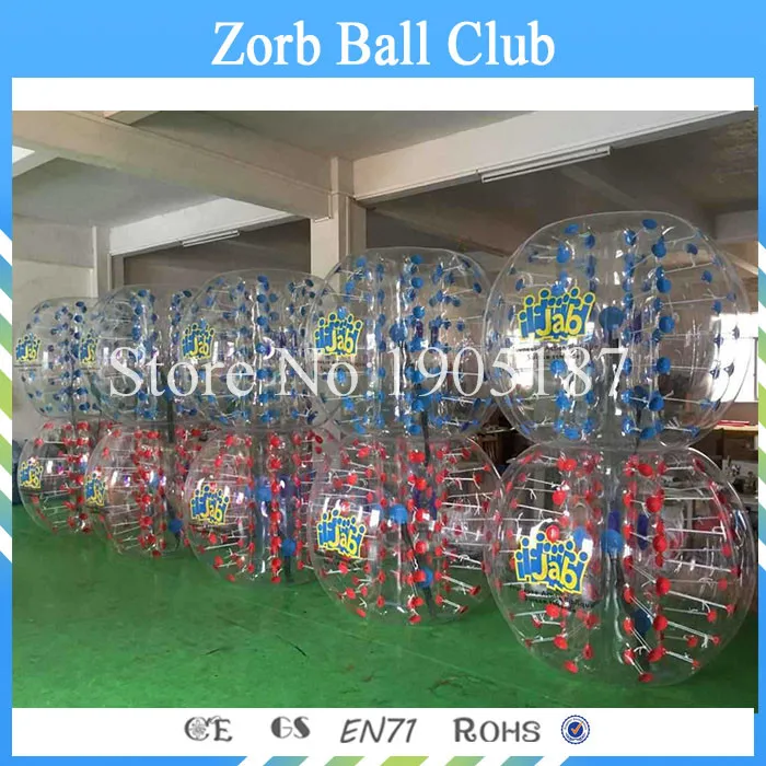 

Free Shipping 1.5m Dia 26 PCS(13 Red+13Blue+2 pumps )1.0mm TPU Human Bubble Balls,Zorb Ball ,Bumper balls On Sale