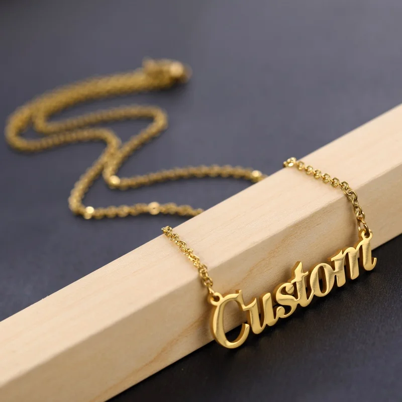Именное ожерелье золотого цвета из нержавеющей стали персонализированные