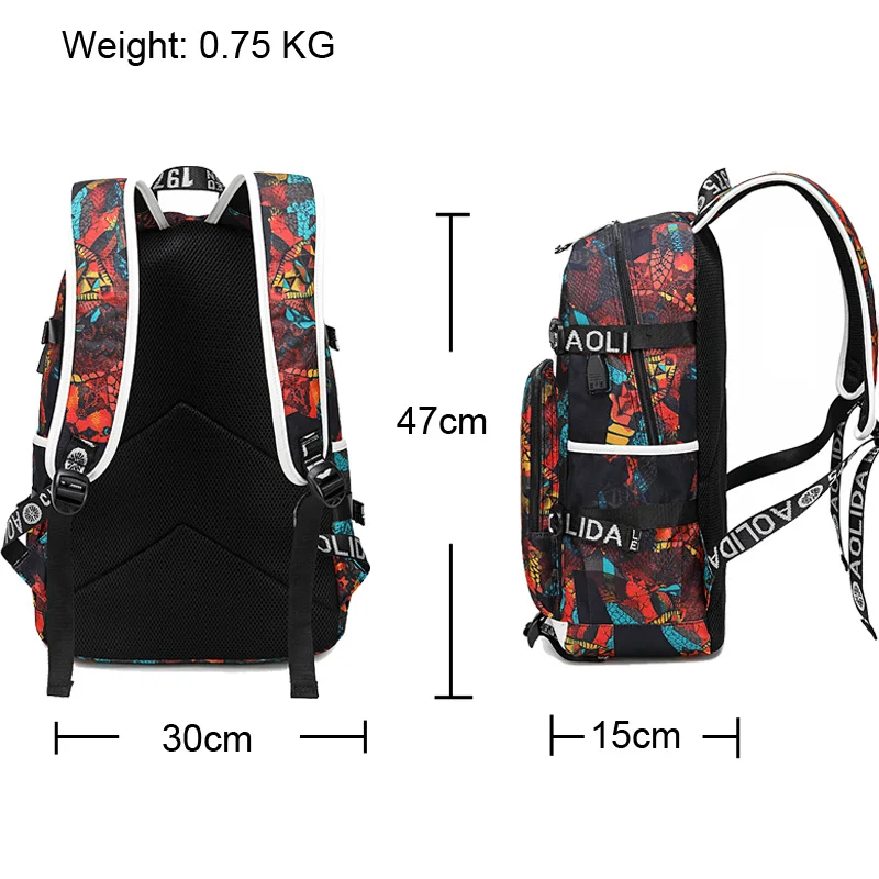 Рюкзак с принтом USB сумки для женские и мужские мальчиков девочек