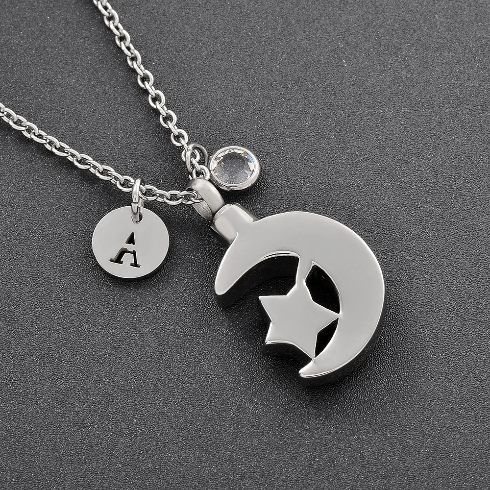 Подвеска из нержавеющей стали в виде Луны со звездами и золами | Украшения