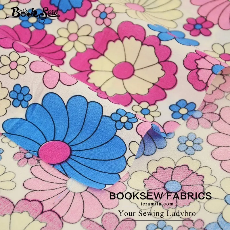 Booksew 100% хлопок поплин Ткань цветок Дизайн мягкие Текстиль для дома Вышивание tildas