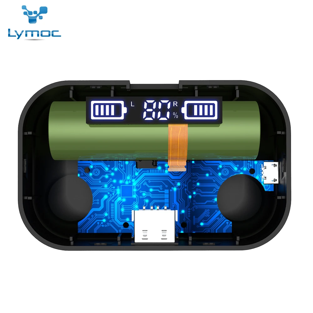 LYMOC двойной светодиодный дисплей беспроводные наушники Bluetooth 5,0 гарнитуры TWS наушники стерео микрофон громкой связи зарядное устройство для IPhone samsung