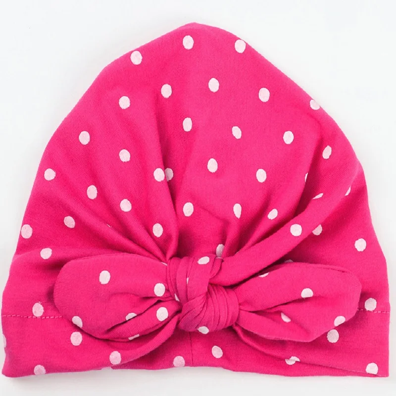 Детская головная повязка 9 цветов однотонная Хлопковая шапочка в горошек тюрбан