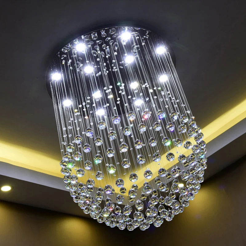 Modern K9 Large LED SphericLiving Room Crystal Chandeliers Lighting Fixture for Round Indoor Lamp Showcase Bedroom Hotel Hall |