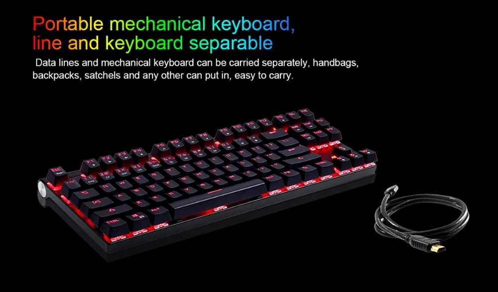 Motospeed CK101 Проводная Механическая игровая клавиатура RGB светильник эргономичный 87 Ключи против ореолов синий/красный переключатель