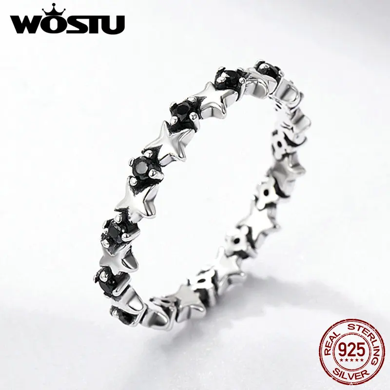 WOSTU горячая Распродажа Настоящее 925 пробы серебряные счетные звезды