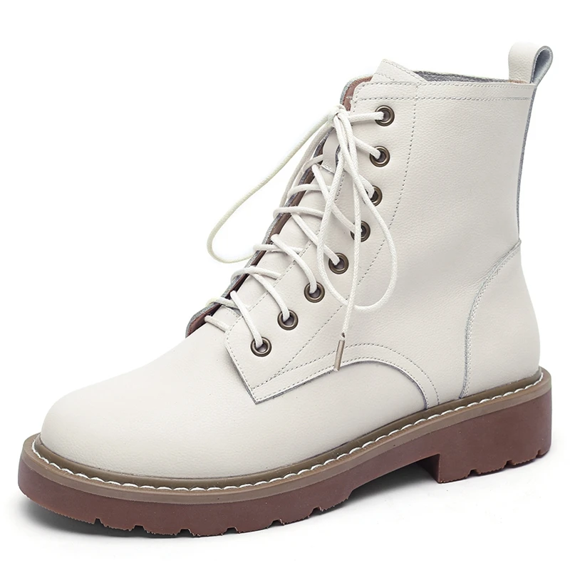 AnmaiRon/модные мотоботы с круглым носком Женские ботинки на шнуровке ботильоны
