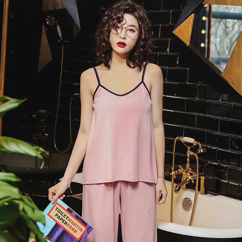 Весенне летние пижамы комплект для женщин сна хлопковая Сексуальная домашняя