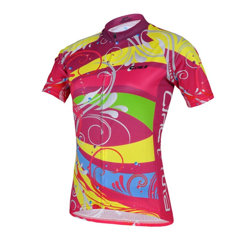 CHEJI женщины Леди Команда Велосипед Джерси Красочные Радуга Велоспорт Одежда Ropa