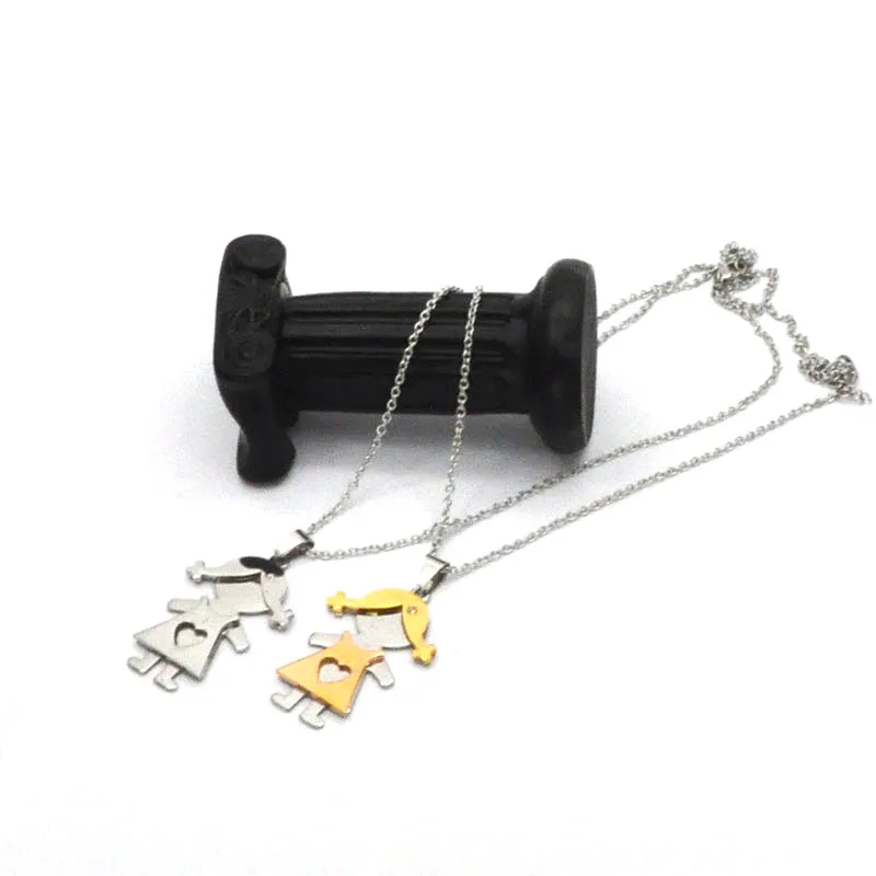 unique necklace jewelry wholesale stainless silver and gold color lovely girls shape for women gifts N04175 | Украшения и