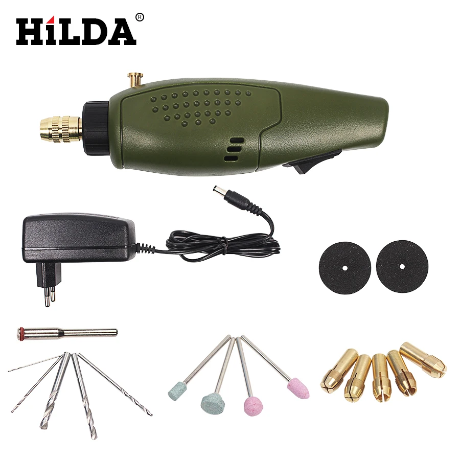 HILDA 12 В DC мини шлифовальный инструмент для Dremel электрический набор аксессуаров