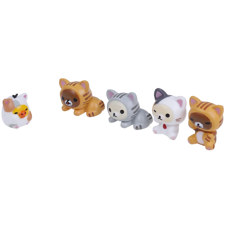 5 шт./компл. прекрасный кот Rilakkuma косплей мини Кот ПВХ Фигурки игрушки мох бонсай