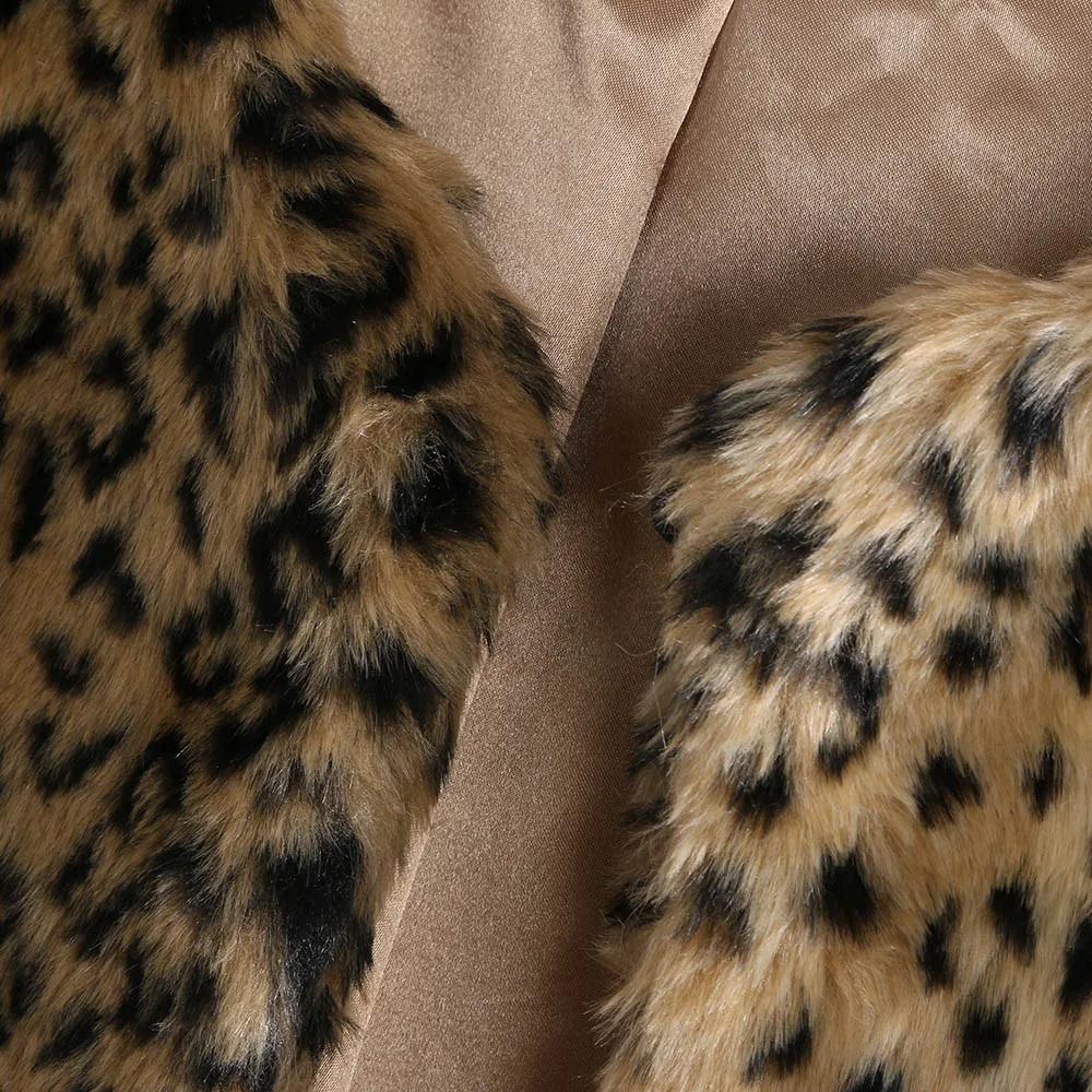 Леопардовое пальто из искусственного меха для женщин Новые осенне зимние теплые